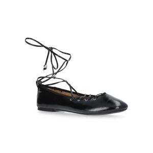 No Boundaries Ballet Flats Dress Black Lace Up Ankle Wrap Womens Shoes Size 9